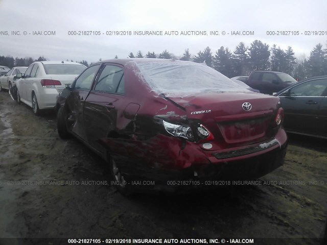 JTDBL40E599070881 - 2009 TOYOTA COROLLA LE/XLE RED photo 3