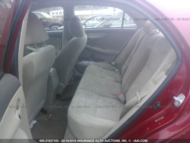 JTDBL40E599070881 - 2009 TOYOTA COROLLA LE/XLE RED photo 8