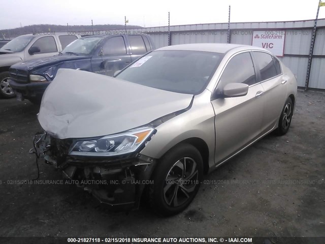 1HGCR2F3XGA224706 - 2016 HONDA ACCORD LX GOLD photo 2