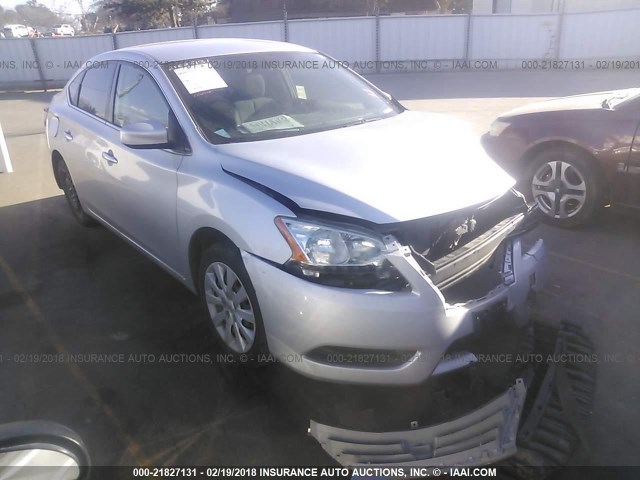 3N1AB7AP1EY208584 - 2014 NISSAN SENTRA S/SV/SR/SL SILVER photo 1