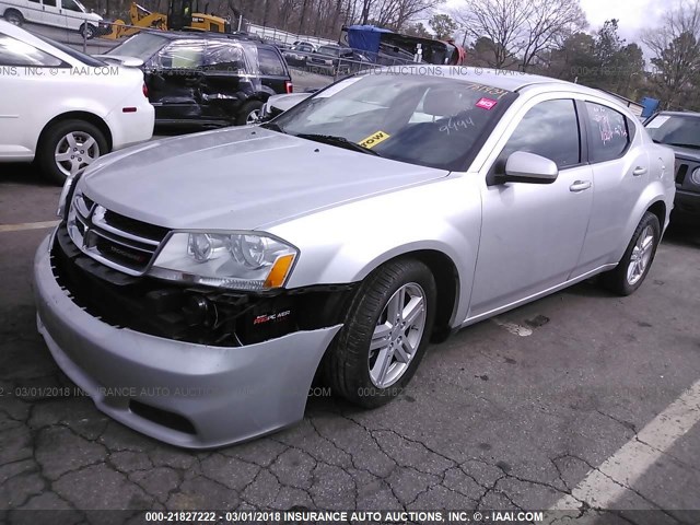 1C3CDZCB6CN219494 - 2012 DODGE AVENGER SXT SILVER photo 2