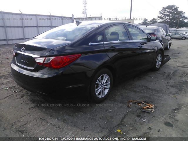 5NPEB4AC2DH791138 - 2013 HYUNDAI SONATA GLS BLACK photo 4