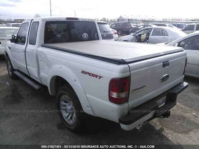 1FTYR14UX8PA31268 - 2008 FORD RANGER SUPER CAB WHITE photo 3