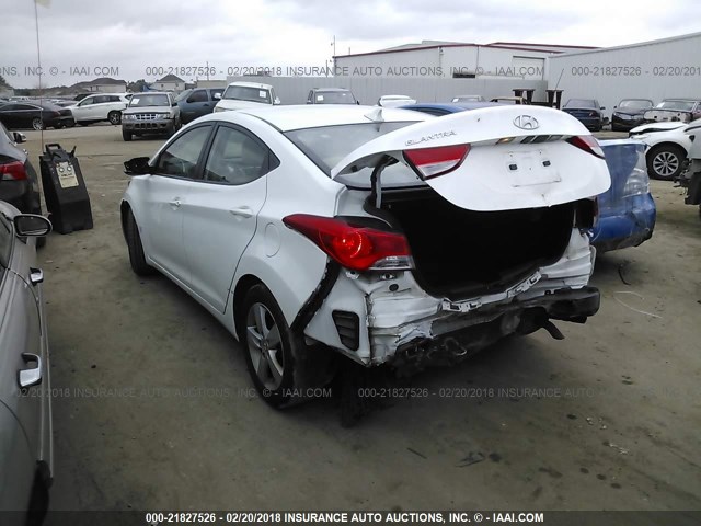 5NPDH4AE2DH378843 - 2013 HYUNDAI ELANTRA GLS/LIMITED WHITE photo 3