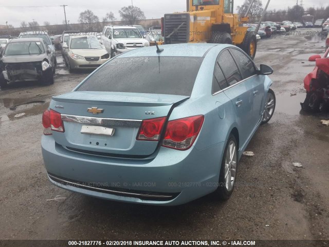 1G1PH5SC9C7170244 - 2012 CHEVROLET CRUZE LTZ BLUE photo 4