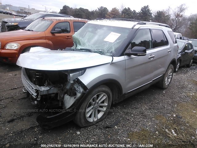 1FM5K7D81DGA27452 - 2013 FORD EXPLORER XLT SILVER photo 2