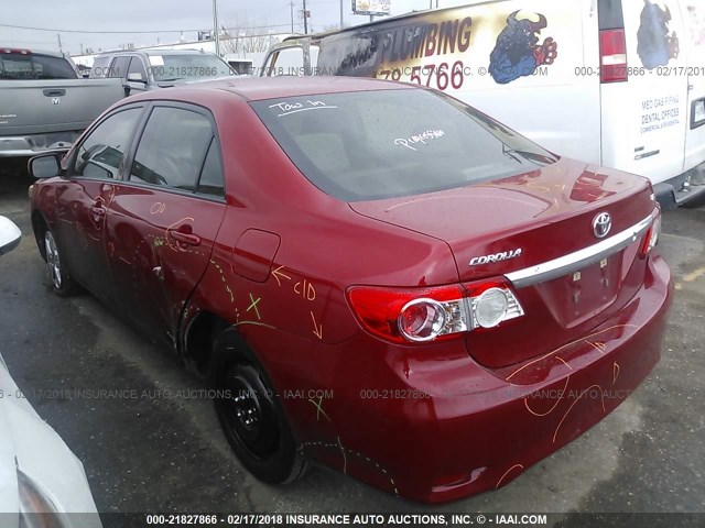 JTDBU4EE0B9161505 - 2011 TOYOTA COROLLA S/LE RED photo 3