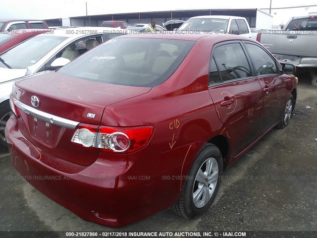 JTDBU4EE0B9161505 - 2011 TOYOTA COROLLA S/LE RED photo 4