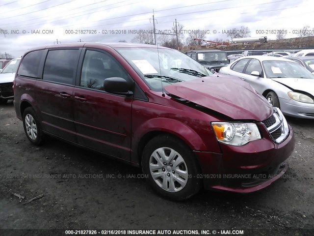 2C4RDGBGXGR250778 - 2016 DODGE GRAND CARAVAN SE RED photo 1