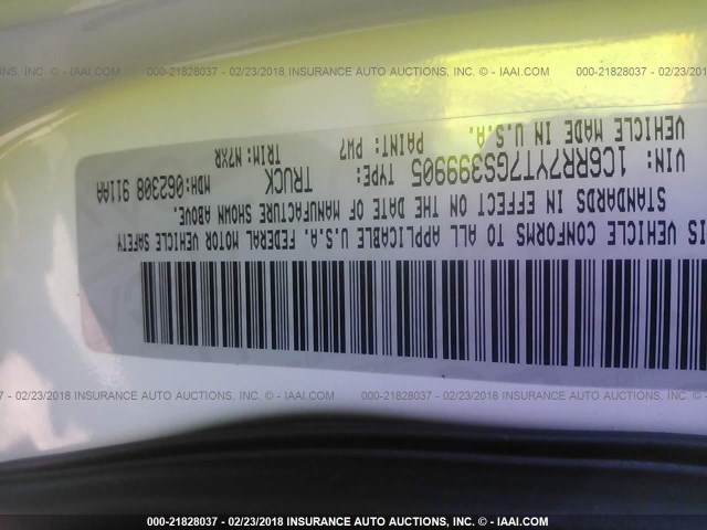 1C6RR7YT7GS399905 - 2016 RAM 1500 REBEL თეთრი ფოტო 9