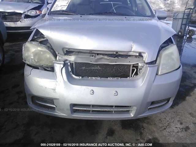 KL1TD56EX9B616329 - 2009 CHEVROLET AVEO LS/LT SILVER photo 6