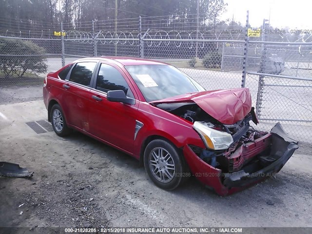 1FAHP35N08W140391 - 2008 FORD FOCUS SE/SEL/SES RED photo 1