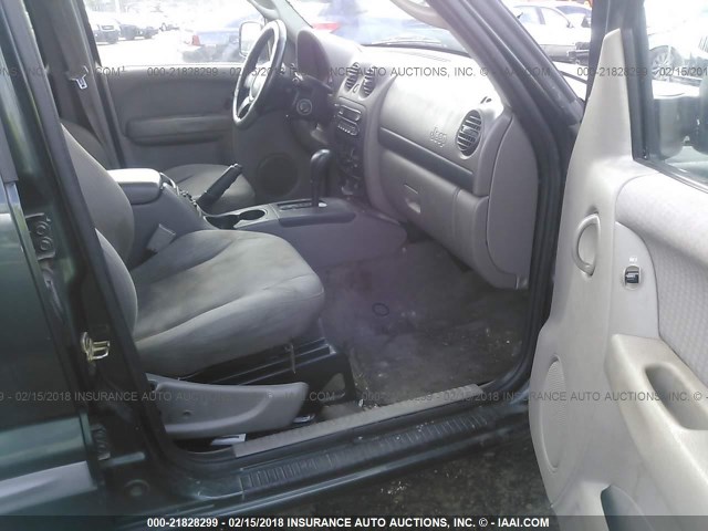 1J4GK48KX2W206801 - 2002 JEEP LIBERTY SPORT 绿色 照片 5