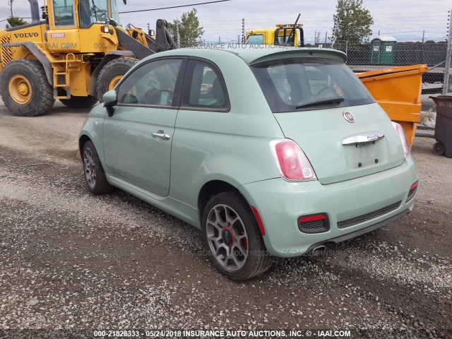 3C3CFFBR8CT188952 - 2012 FIAT 500 SPORT GREEN photo 3