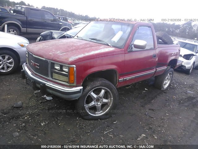 1GTDK14K8KZ524573 - 1989 GMC SIERRA K1500 RED photo 2