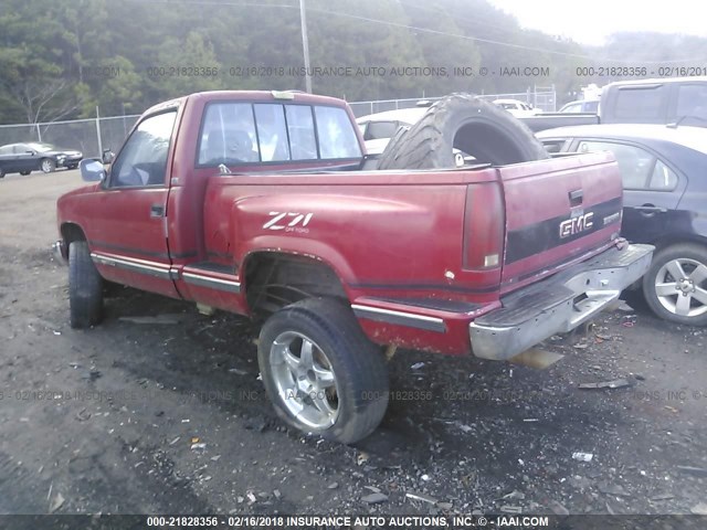 1GTDK14K8KZ524573 - 1989 GMC SIERRA K1500 RED photo 3