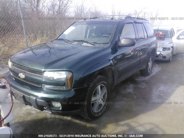 1GNDT13S252210694 - 2005 CHEVROLET TRAILBLAZER LS/LT GREEN photo 2