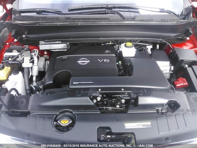 5N1AR2MM0GC628793 - 2016 NISSAN PATHFINDER S/SV/SL/PLATINUM 红色 照片 10