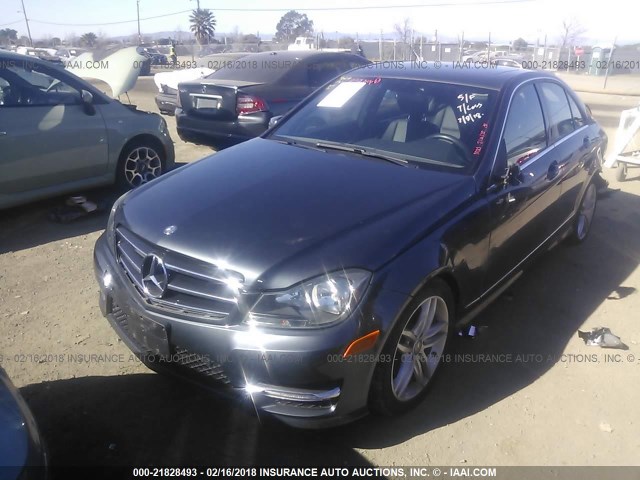 WDDGF4HB1EA964754 - 2014 MERCEDES-BENZ C 250 GRAY photo 2