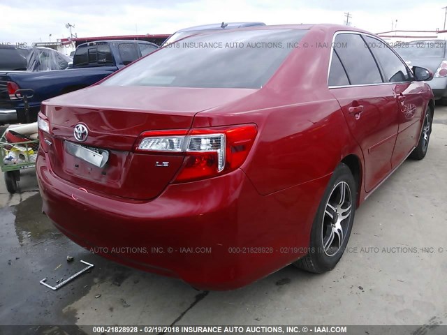 4T4BF1FK5ER375292 - 2014 TOYOTA CAMRY L/SE/LE/XLE წითელი ფოტო 4