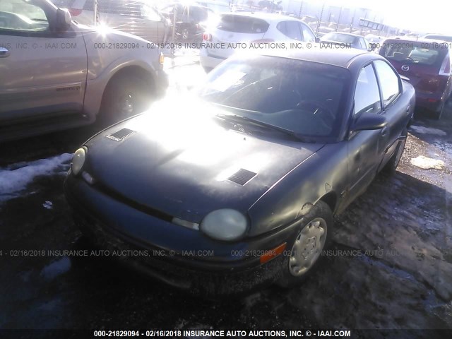 1B3ES27C4VD109879 - 1997 DODGE NEON EX BLACK photo 2