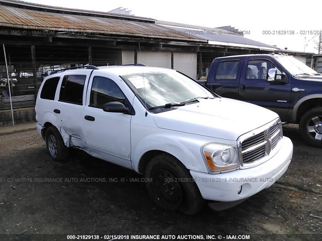 1D4HD48N15F564181 - 2005 DODGE DURANGO SLT WHITE photo 1