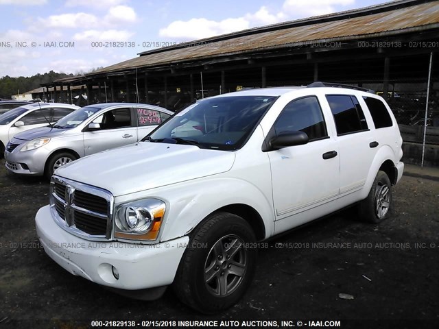 1D4HD48N15F564181 - 2005 DODGE DURANGO SLT WHITE photo 2