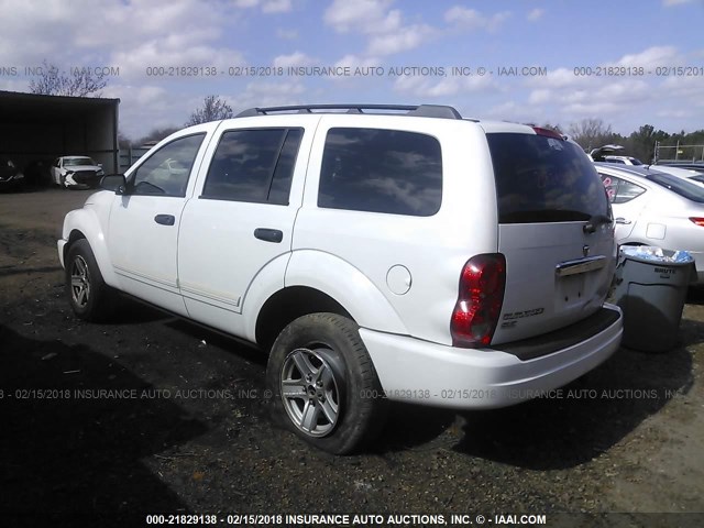 1D4HD48N15F564181 - 2005 DODGE DURANGO SLT WHITE photo 3