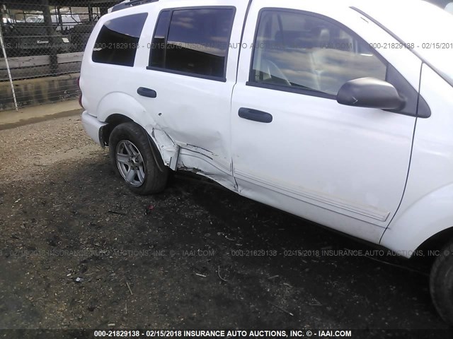 1D4HD48N15F564181 - 2005 DODGE DURANGO SLT WHITE photo 6