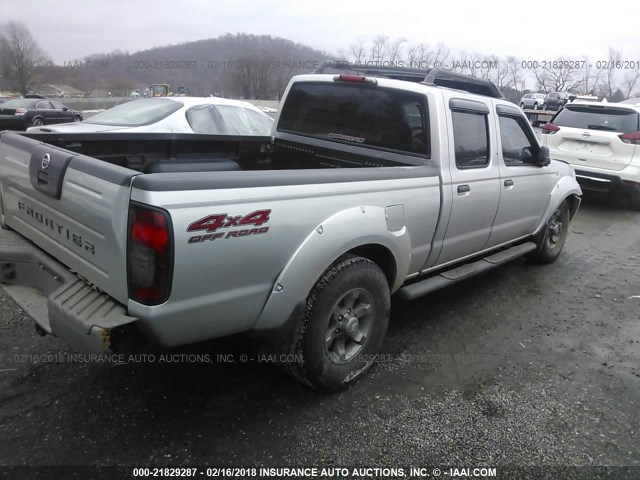 1N6ED29YX4C472707 - 2004 NISSAN FRONTIER CREW CAB XE V6 SILVER photo 4