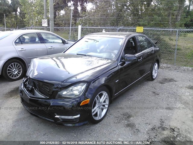 WDDGF4HB2CA609248 - 2012 MERCEDES-BENZ C 250 BLACK photo 2