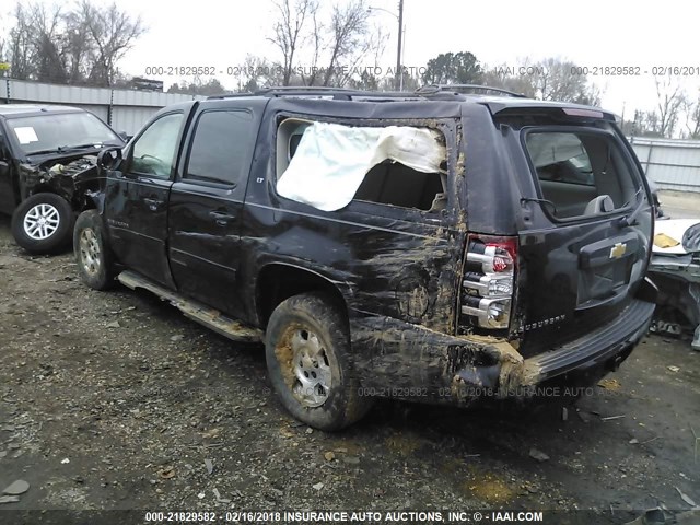 1GNSCJE05DR167025 - 2013 CHEVROLET SUBURBAN C1500 LT BLACK photo 3