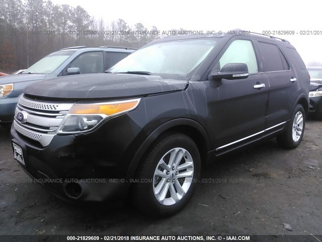 1FM5K7D98EGB55276 - 2014 FORD EXPLORER XLT BLACK photo 2