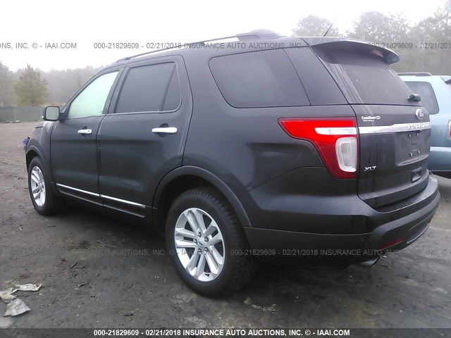 1FM5K7D98EGB55276 - 2014 FORD EXPLORER XLT BLACK photo 3