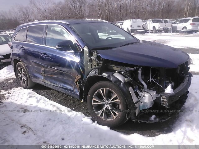 5TDJKRFH0GS311953 - 2016 TOYOTA HIGHLANDER XLE მუქი ლურჯი ფოტო 1