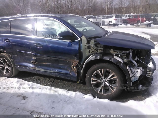5TDJKRFH0GS311953 - 2016 TOYOTA HIGHLANDER XLE მუქი ლურჯი ფოტო 6