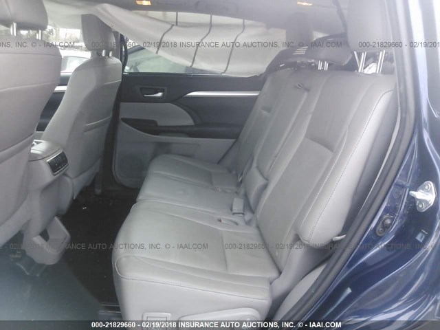 5TDJKRFH0GS311953 - 2016 TOYOTA HIGHLANDER XLE მუქი ლურჯი ფოტო 8