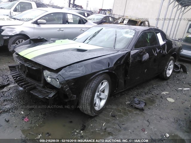 2C3CDYAG6DH510631 - 2013 DODGE CHALLENGER SXT BLACK photo 2