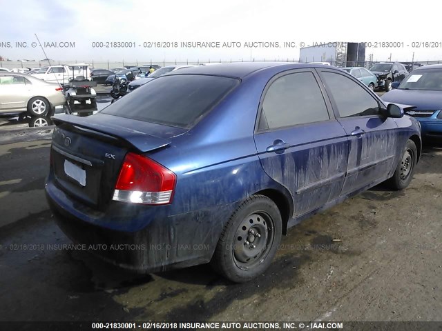 KNAFE121885505660 - 2008 KIA SPECTRA EX/LX/SX BLUE photo 4