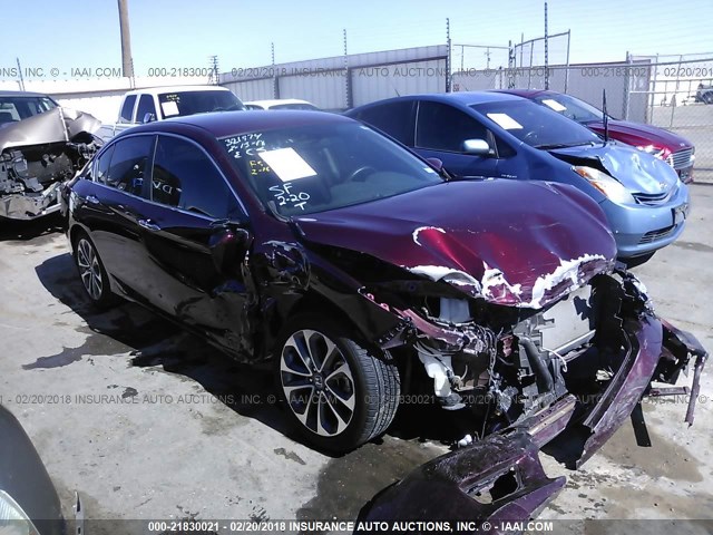 1HGCR2F58EA287494 - 2014 HONDA ACCORD SPORT MAROON photo 1