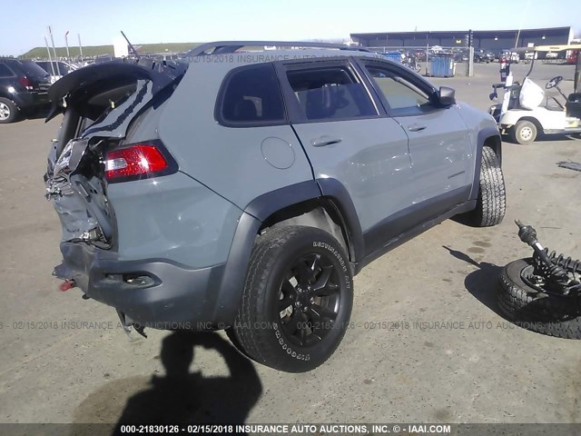 1C4PJMBBXFW607059 - 2015 JEEP CHEROKEE TRAILHAWK GRAY photo 4