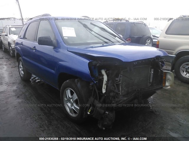 KNDJF724187467460 - 2008 KIA SPORTAGE LX BLUE photo 1