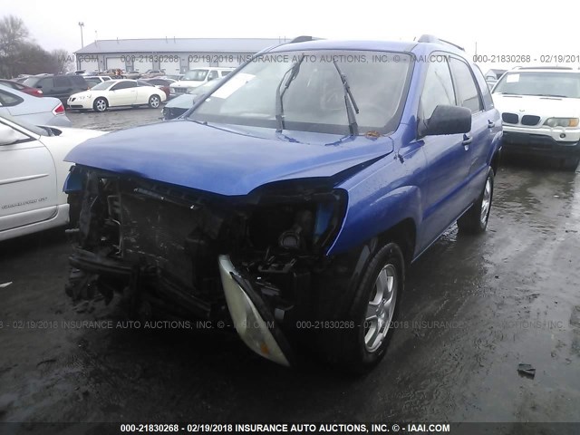 KNDJF724187467460 - 2008 KIA SPORTAGE LX BLUE photo 2