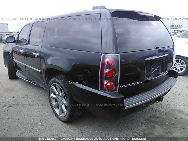 1GKS1MEF7BR359617 - 2011 GMC YUKON XL DENALI BLACK photo 3