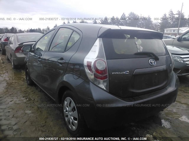 JTDKDTB30E1080231 - 2014 TOYOTA PRIUS C GRAY photo 3