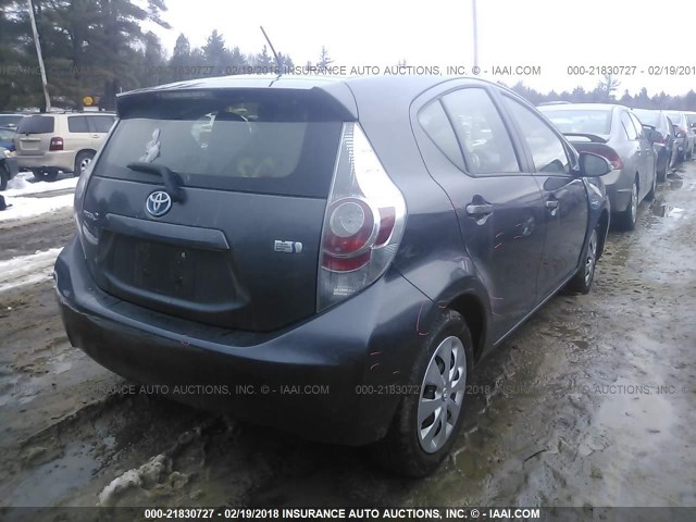 JTDKDTB30E1080231 - 2014 TOYOTA PRIUS C GRAY photo 4