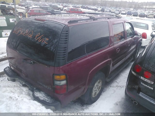 1GNFK16Z34J245611 - 2004 CHEVROLET SUBURBAN K1500 BURGUNDY photo 4