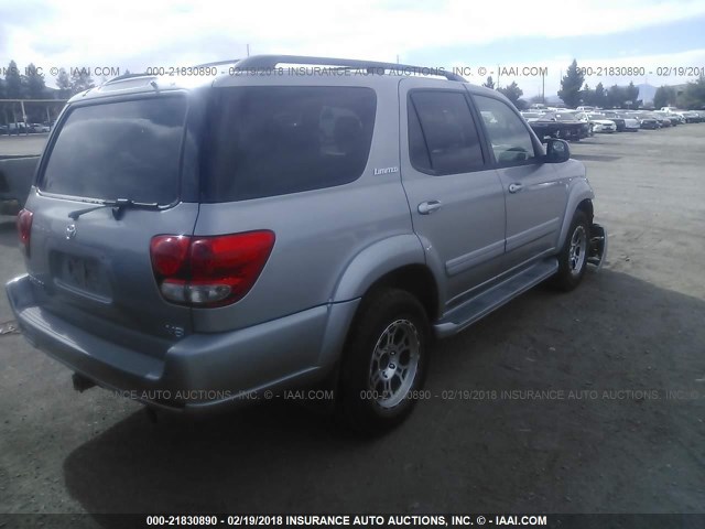 5TDZT38A55S242025 - 2005 TOYOTA SEQUOIA LIMITED SILVER photo 4