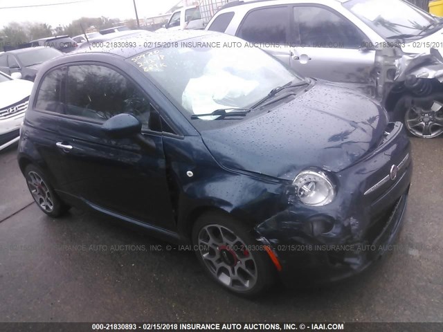 3C3CFFBR8FT558687 - 2015 FIAT 500 SPORT BLUE photo 1