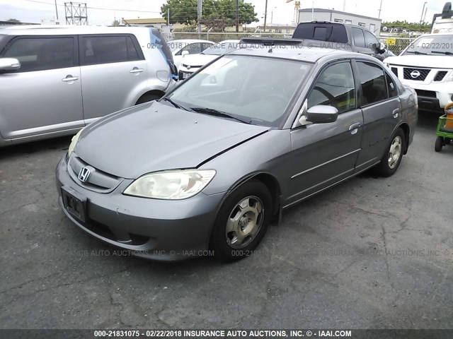 JHMES96674S003017 - 2004 HONDA CIVIC HYBRID GRAY photo 2